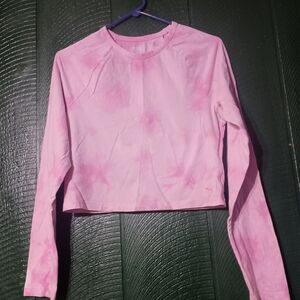 PINK Victoria's Secret Tie-Dye Long Sleeve Crop Top